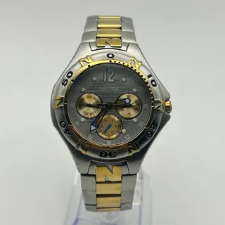 Photo of NAUTICA Two-tone Gray Dial Men’s Chronograph Watch Working New Battery