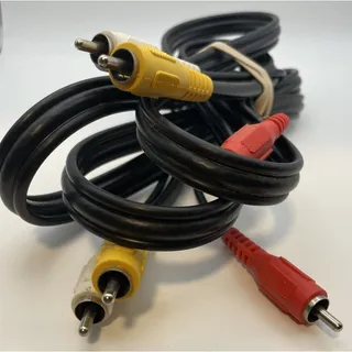 Photo of Lot Of Male Cables 6’ Red Yellow White Heavy, Light 5’ RYW & Single Orange