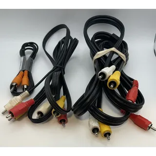 Photo of Lot Of Male Cables 6’ Red Yellow White Heavy, Light 5’ RYW & Single Orange