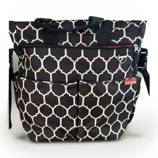 Photo of Skip Hop Duo Signature Diaper Bag Onyx Tile Black Geometric Messenger Tote Bag