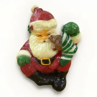 Photo of Russ Berrie Santa Claus Wax Candle Figural Vintage Christmas Holiday Decor