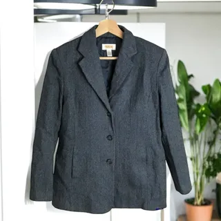 Photo of Talbots Vintage Label Women's 8 Petite 8P 100% Wool Blue 3 Button Blazer