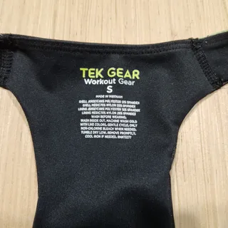 Photo of Tek Gear Workout Gear Floral Sports Bra Zip Front Racerback Size Small