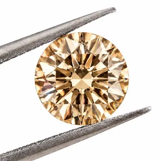 Photo of 1ct Champaign Moissanite Round 6.5mm VVS1 Loose Gemstone GRA Card & Case Certified