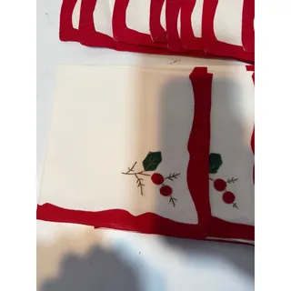 Photo of vintage set of 8 cloth placemats and napkins with appliqué NEW