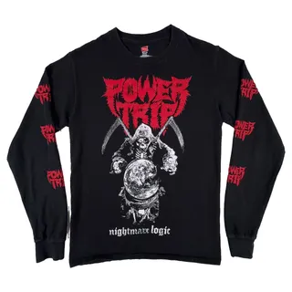 Photo of  Power Trip Nightmare Logic Reaper Long Sleeve T Shirt Small Black Thrash Metal
