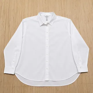 Photo of SPANX White Button Up Shirt Women’s XL 100% Cotton Long Sleeve Oversized Tunic