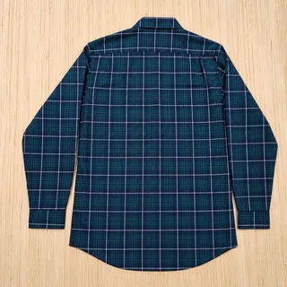 Photo of L.L.Bean Mens M-Tall Plaid Button Down Shirt 100% Cotton Green Navy Long Sleeve