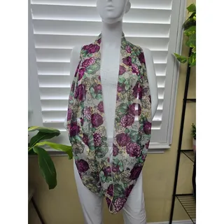 Photo of Purple Floral Boho Fairy Cottage Infinity Scarf OSFM