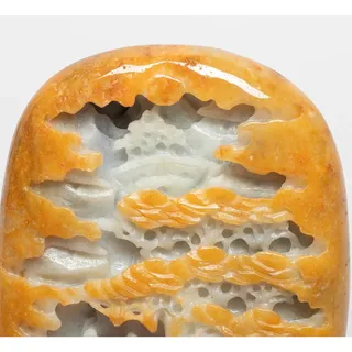 Photo of Rare Antique Chinese Jadeite Carving with Natural Russet Skin – GIA Expert Identified – 342g