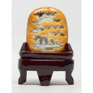 Photo of Rare Antique Chinese Jadeite Carving with Natural Russet Skin – GIA Expert Identified – 342g