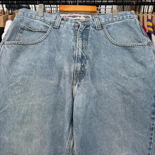 Photo of Vintage 90s Anchor Blue Baggy Denim Jeans With Perfect Wear And Distressing 
