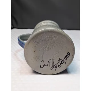 Photo of Eldreth Pottery Salt Glaze Pitcher Blue Sheep Signed David 2009 Second