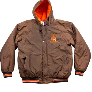 Photo of Vintage 90s Cleveland Browns Puffer Jacket Men's Large Competitor NFL Gameday 