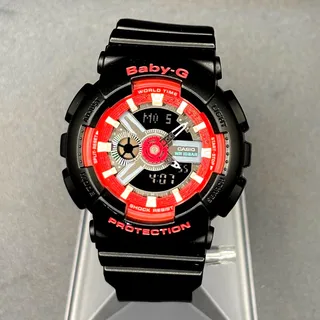 Photo of Casio Baby-G BA-110SN-1A Black Red Analog Digital Watch 100M 