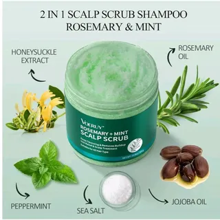 Photo of VOERUY Rosemary Mint Scalp Scrub Shampoo w/ Oils Vegan 10.6oz/300g