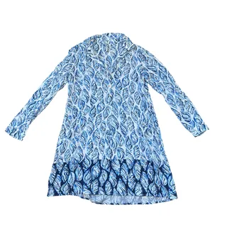 Photo of Lilly Pulitzer Lilith Tunic Dress Half Shell Blue White Oyster