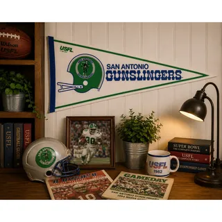 Photo of Vintage San Antonio Gunslingers USFL Pennant Rare 1982 Football Banner USA