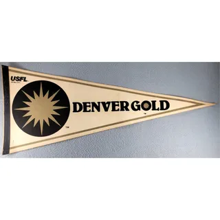 Photo of Vintage Denver Gold USFL Pennant Rare 1982 Football Felt Banner USA