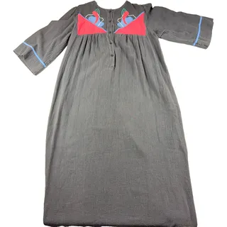 Photo of Vintage 80s Appel Caftan Maxi Dress Womens S Gray Applique Union Made USA