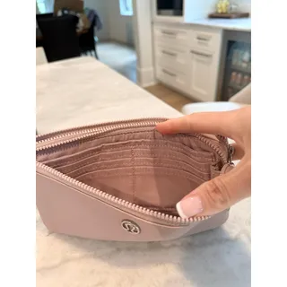 Photo of Lululemon Double Up Pouch Light Pink Silver Hardware Wristlet | Color: Pink | Size: Os
