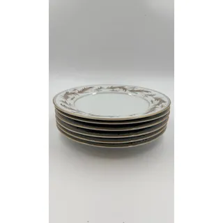 Photo of Noritake Granville 5607 Salad Plates Set of 8 Japan 8.25 in Gold Trim Vintage