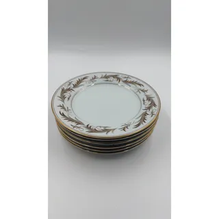 Photo of Noritake Granville 5607 Salad Plates Set of 8 Japan 8.25 in Gold Trim Vintage