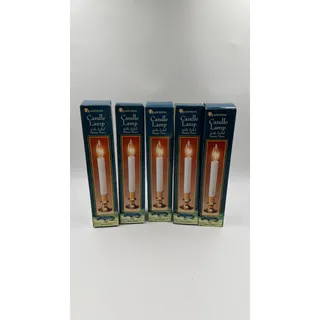 Photo of Vintage Lot of 5 Traditions Electric Candle Lamps Solid Brass Bases Christmas With Boxes