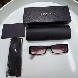 Photo of Prada VPR 14I Vintage Crystal Studded Black Lavender Glasses Frames Case 52 15