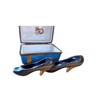 Photo of Vintage Limoges France Hand-Painted Trinket Box, High Heel Design