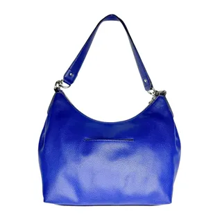 Photo of Dana Buchman Loretta Hobo Handbag & Flower Purse Charm Blue Pebbled Faux Leather