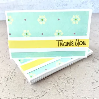 Photo of Thank You - Seafoam Flower Wallpaper - 3x5 Cards