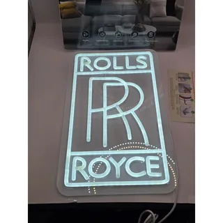 Photo of RR Luxury Car Inspired LED Wall Light Sign White Plug-In Decor Open Box