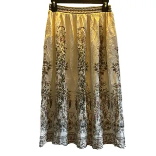 Photo of Max studio floral linen blend skirt Cottagecore pull-on XS