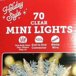 Photo of Holiday Style 70 Count Clear Mini Lights White Wire Indoor/Outdoor Xmas Tree