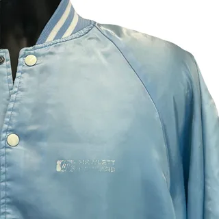 Photo of Vintage 80s Hewlett Packard Satin Jacket M Medium Computers Technology USA Blue