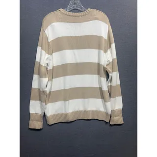 Photo of Brandy Melville Brianna Cotton Thick Stripe Baggy Scoop Sweater Womens Fit S-L