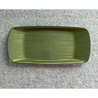 Photo of Vintage Cathrineholm Norway Green Strek Enamel Tray 11x5 Mid Century Modern