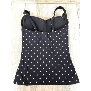 Photo of Nip Tuck Womens 6 Black White Ava Spot Tummy Control Tankini Top NEW