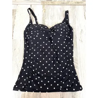 Photo of Nip Tuck Womens 6 Black White Ava Spot Tummy Control Tankini Top NEW