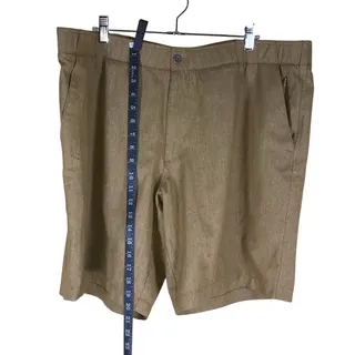 Photo of Swiss Tech Performance Shorts Men 42 Brown Khaki Stretch Chino Flat Front Casual