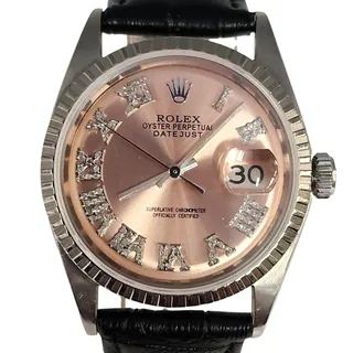 Photo of Rolex Datejust 36mm Ref.1601 Automatic Watch Custom Diamond Dial -Leather Strap