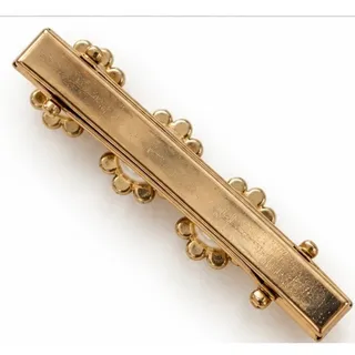 Photo of HuHu Gold Faux Pearl Rhinestone Flower Hair Barrette Alligator Clip Accessory