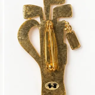 Photo of Vintage Colorful I Heart Golf Bag Enamel Brooch Pin Gold Tone Sports Jewelry