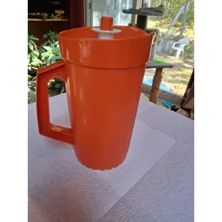 Photo of Vtg Harvest Orange Tupperware Pitcher W/ Original Order Form (3247)