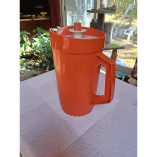 Photo of Vtg Harvest Orange Tupperware Pitcher W/ Original Order Form (3247)