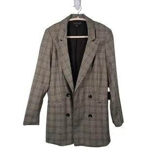 Photo of Rachel Zoe Womens Glen Plaid Double Breasted Blazer M Preppy Old Money Academia