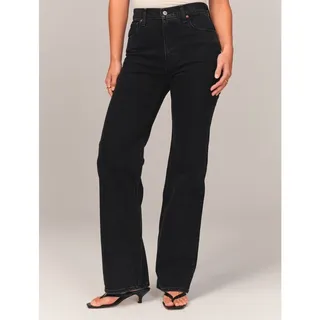 Photo of Abercrombie & Fitch Curve Love 90s Relaxed High Rise Jeans Size 30 Black Denim