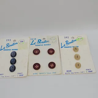 Photo of 3 full packs Le Bouton Navy Wine Beige Vintage Costume Crafting 