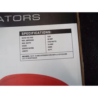 Photo of Predator Generators Extension Cord 25ft 3750 Watts 30 Amp 10 AWG 70796